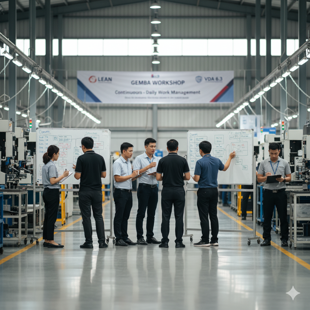 Gemba workshop — teams practicing DWM